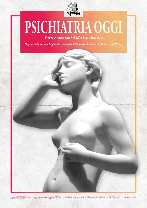 Copertina di Psichiatria Oggi, Anno XXXIX • n.1 • Gennaio – Giugno 2026